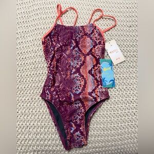 Gretchen Walsh Desert Python Tracy Double Strap One Piece Swimsuit Sz: 26